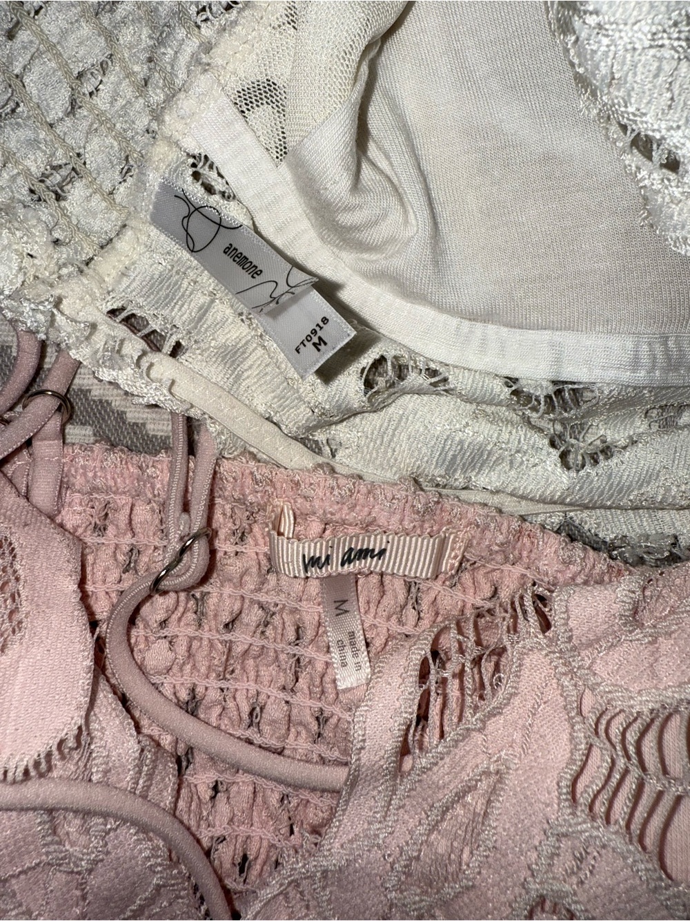 Lace Bralettes — Ivory and Blush - Picture 3 of 3